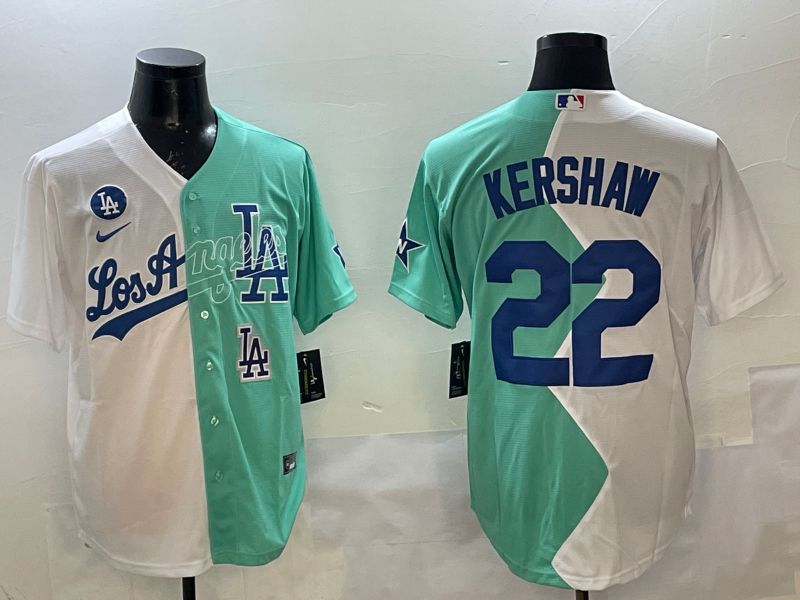 Men Los Angeles Dodgers 22 Kershaw Blue White Game 2025 Nike MLB Jersey style 5